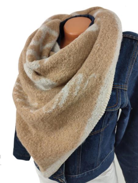 Damen Schal Winter Zipfel Tuch kuschelweich warm Made in Italy camel 3
